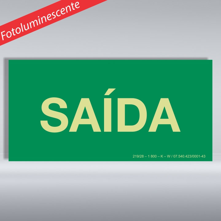 PLACA ROTA DE FUGA 30X15 CM| SAÍDA